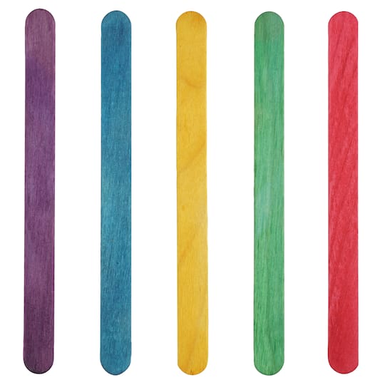 12 Packs: 125 ct. (1,500 total) Multicolor Wood Craft Sticks by Creatology™